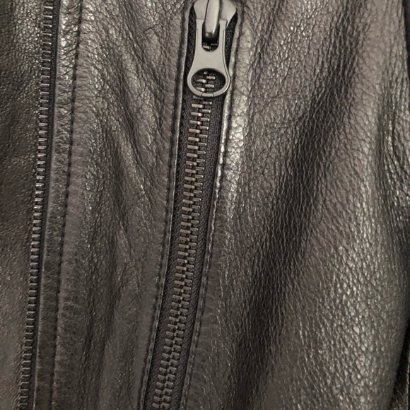 Vince Black Leather Jacket Size Small - Picture 4 of 12